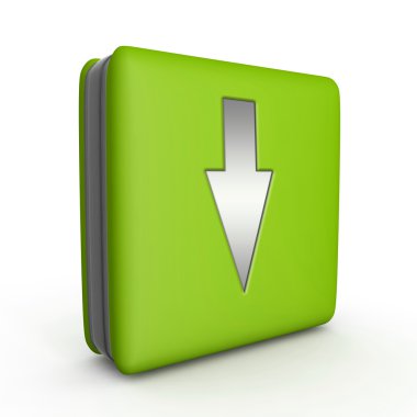 Beyaz arka plan üzerinde ok kare simgesi