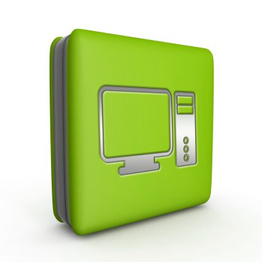 Beyaz arka plan üzerinde bilgisayar kare simgesi