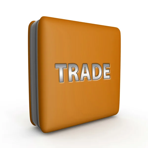 Handel fyrkantiga ikonen på vit bakgrund — Stockfoto
