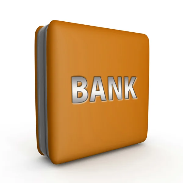 Banken fyrkantiga ikonen på vit bakgrund — Stockfoto
