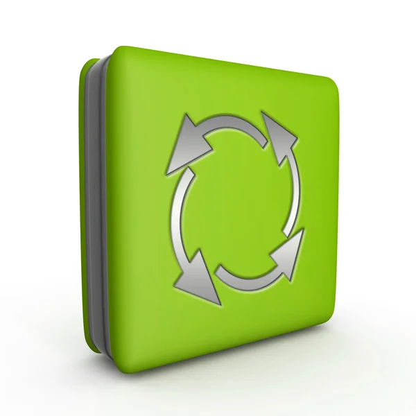 Recycle square icon on white background — Stock Photo, Image