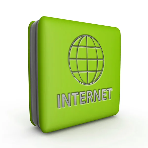 Inernet icona quadrata su sfondo bianco — Foto Stock