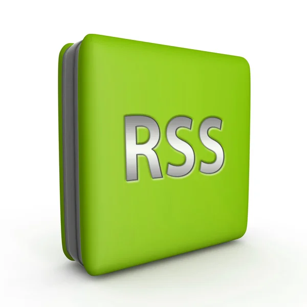 Иконка квадрата RSS на белом фоне — стоковое фото