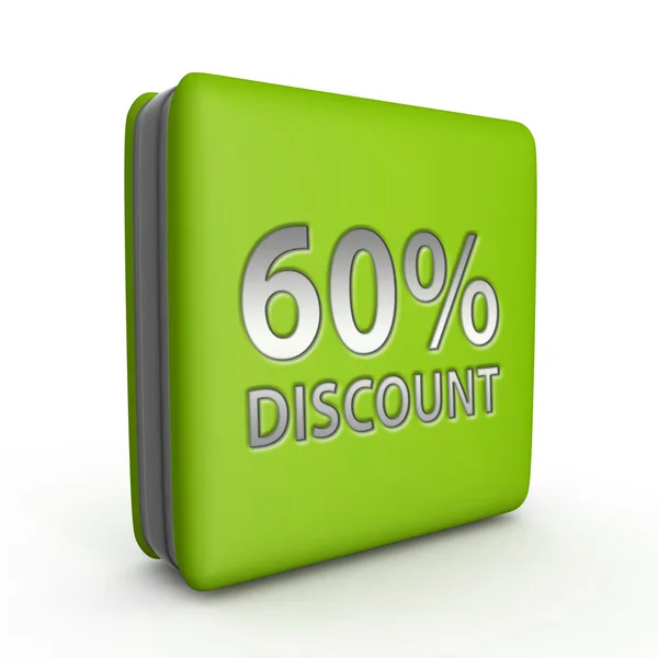 Discount sixty percent square icon on white background — Stock Photo, Image