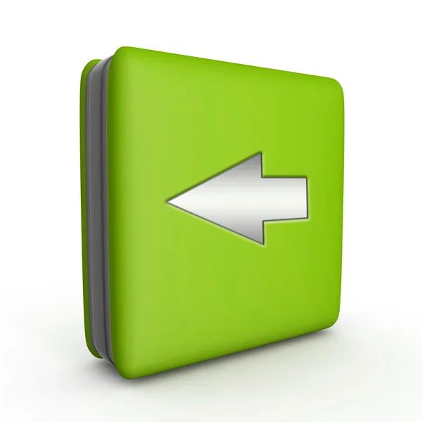 Freccia sinistra icona quadrata su sfondo bianco — Foto Stock