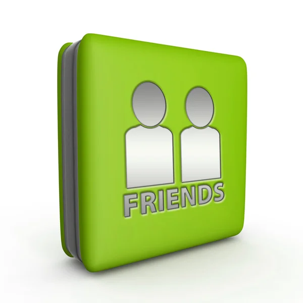 Vänner square ikon på vit bakgrund — Stockfoto