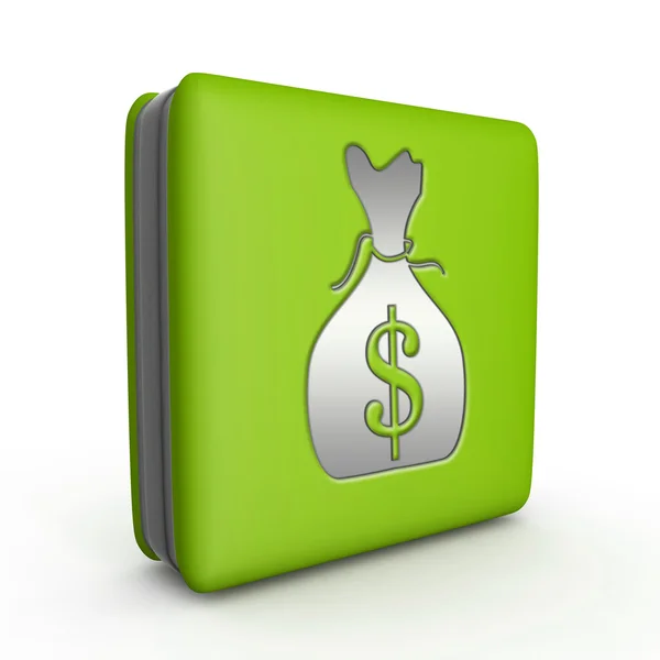 Dollar-Geldbeutel quadratische Symbol auf weißem Hintergrund — Stockfoto
