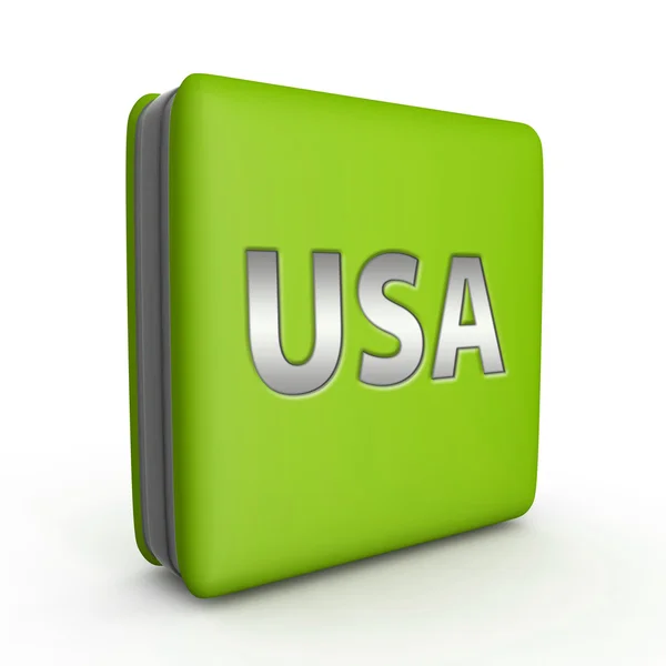 Čtvercová ikona USA na bílém pozadí — Stock fotografie