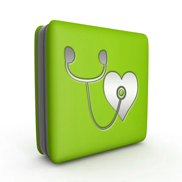 Heart square icon on white background — Stock Photo, Image