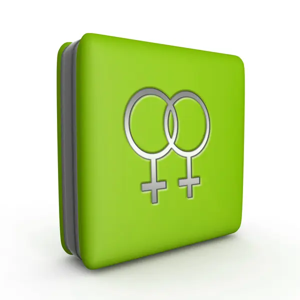 Lesbijki ikona kwadrat na białym tle — Zdjęcie stockowe