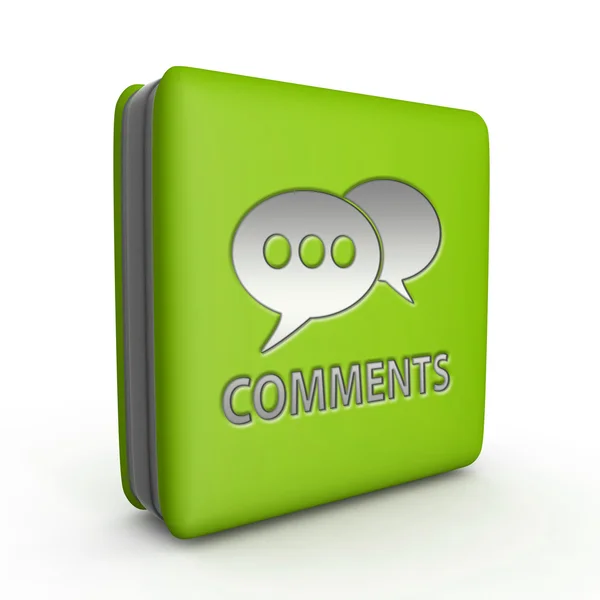 Comments now square icon on white background — Stock Photo, Image