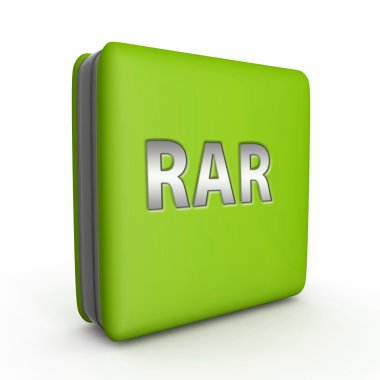 Beyaz arka plan üzerinde rar kare simgesi