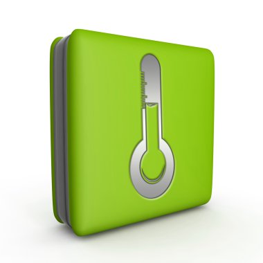 Beyaz arka plan üzerinde sıcaklık kare simgesi