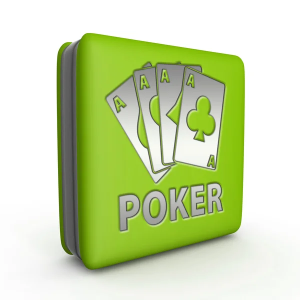 Beyaz arka plan üzerinde Poker kare simgesi — Stok fotoğraf