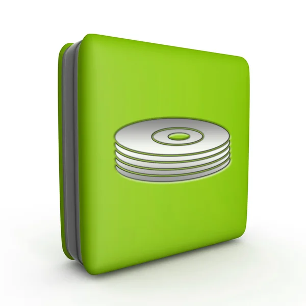 Čtvercová ikona disku CD na bílém pozadí — Stock fotografie