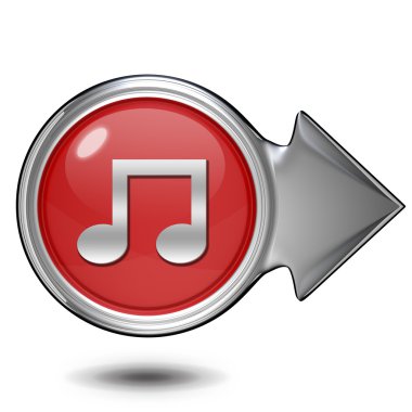 Beyaz arka planda müzik dairesel simgesi