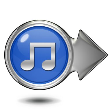 Beyaz arka planda müzik dairesel simgesi