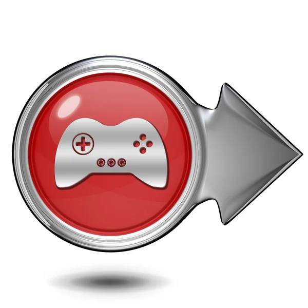 Játék kör alakú ikon fehér háttér — Stock Fotó