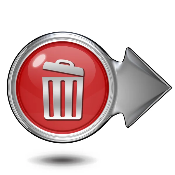 Bote de basura icono circular sobre fondo blanco — Foto de Stock