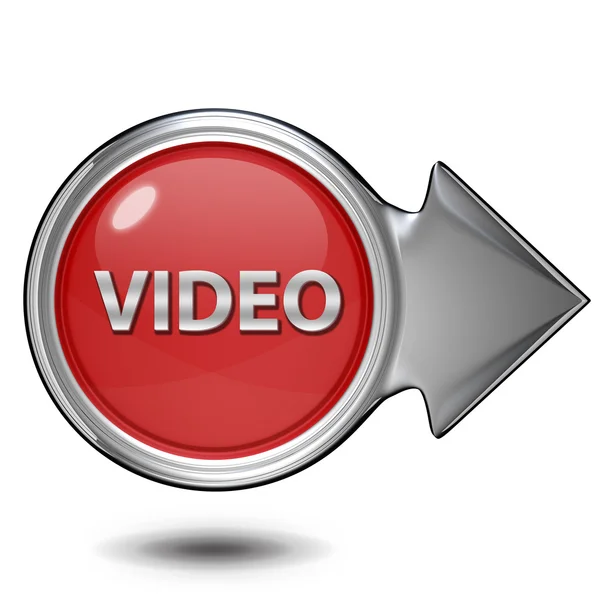 Ícone circular de vídeo no fundo branco — Fotografia de Stock
