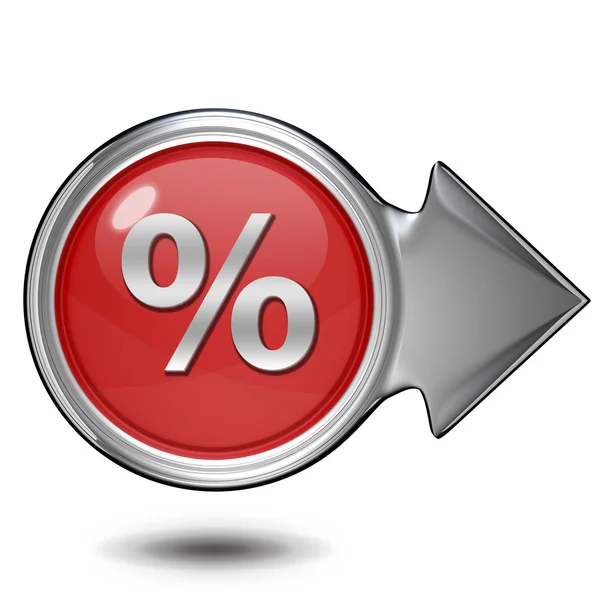 Ícone circular por cento no fundo branco — Fotografia de Stock