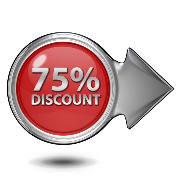 Discount 75 circular icon on white background — Stock Photo, Image