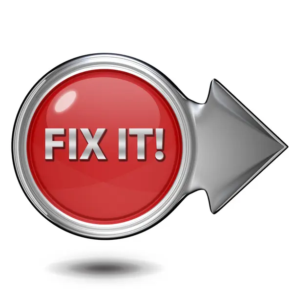 Fix it circular icon on white background — Stock Photo, Image