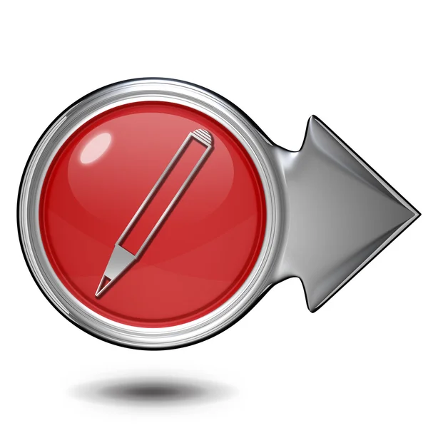 Pencil circular icon on white background — Stock Photo, Image