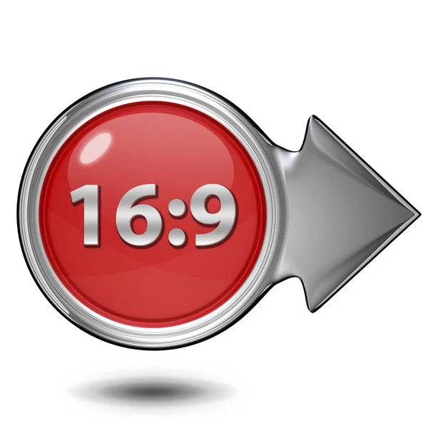 16:9 circular icon on white background — Stock Photo, Image