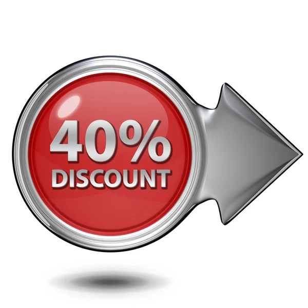 Discount forty percent circular icon on white background — Stock Photo, Image