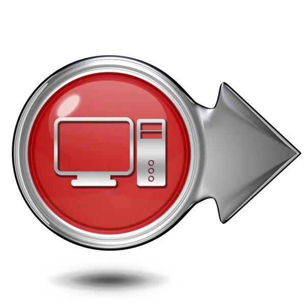 Computer circular icon on white background — Stock Photo, Image