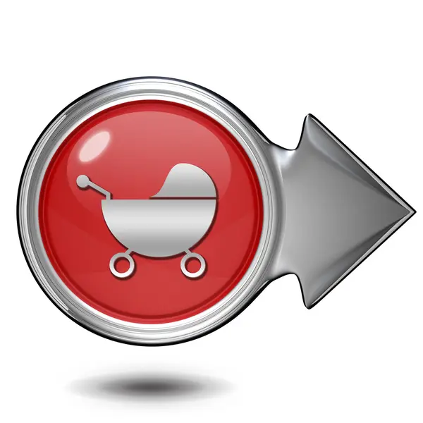 Stroller circular icon on white background — Stock Photo, Image