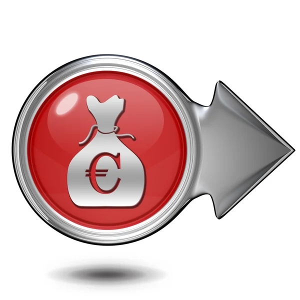Euro peníze taška kulatá ikona na bílém pozadí — Stock fotografie