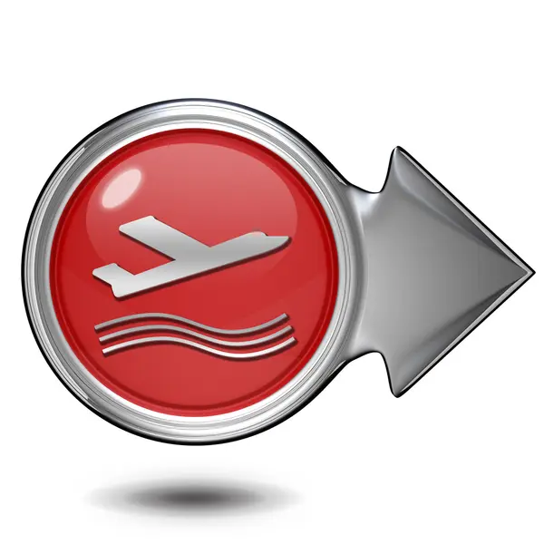 Plane circular icon on white background — Stock Photo, Image