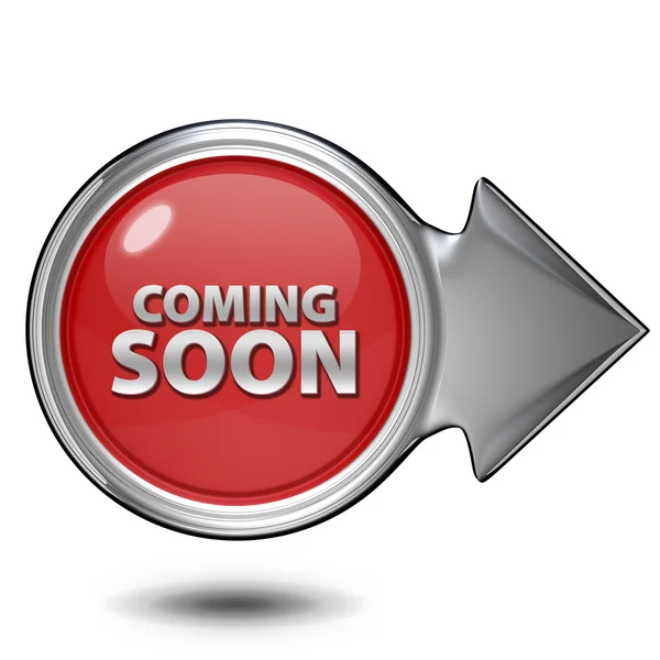 Coming soon circular icon on white background — Stock Photo, Image