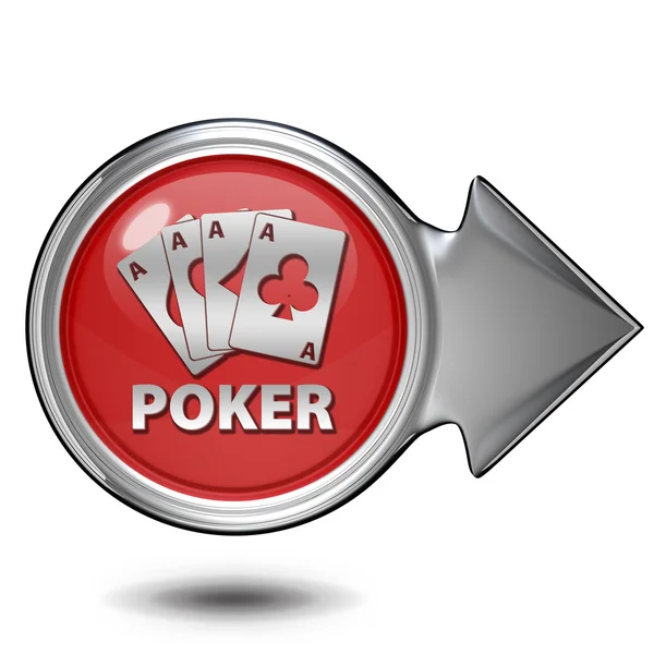 Okrągła ikona pokera na białym tle — Zdjęcie stockowe