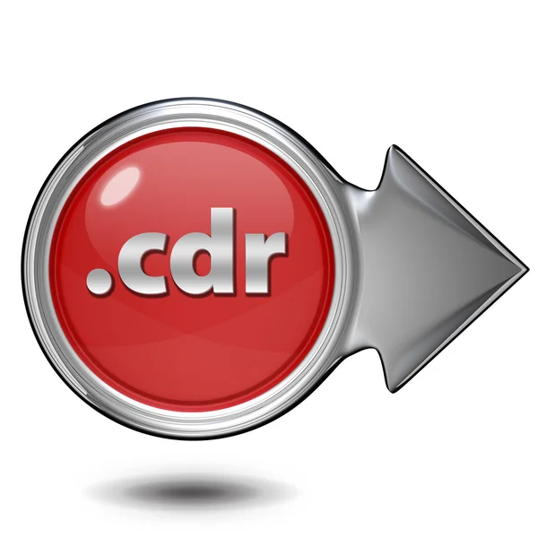 .CDR okrągłe ikona na białym tle — Zdjęcie stockowe