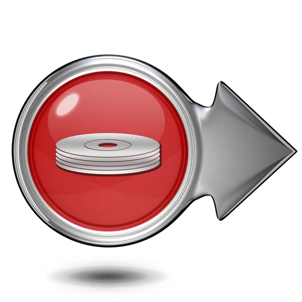 Cd ícone circular no fundo branco — Fotografia de Stock