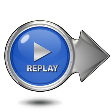 Replay circular icon on white background clipart