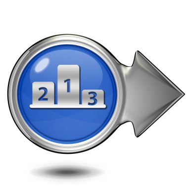 Beyaz arka plan üzerinde kazanan dairesel simgesi