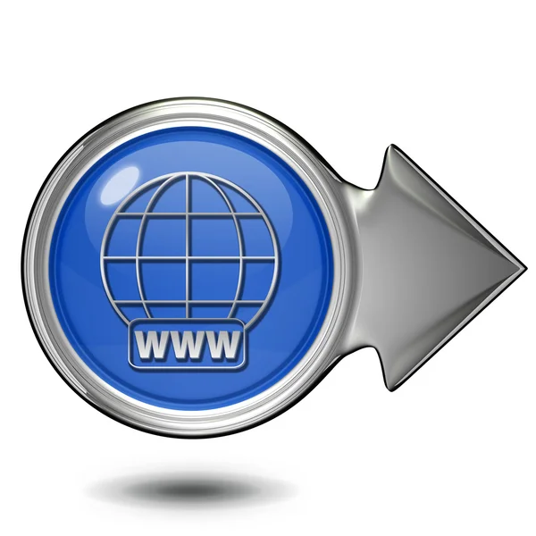Круговая иконка www на белом фоне — стоковое фото