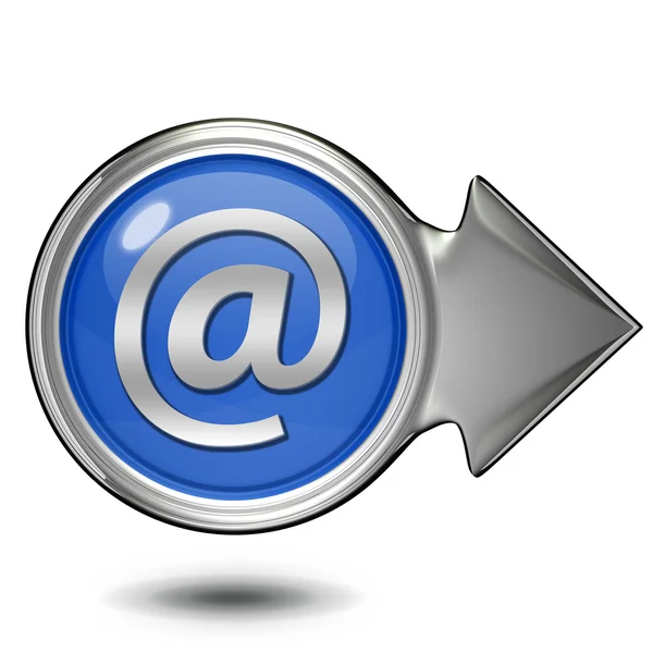 Icono circular de correo electrónico sobre fondo blanco — Foto de Stock