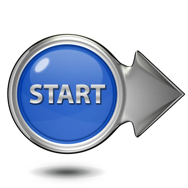 Start circular icon on white background — Stock Photo, Image