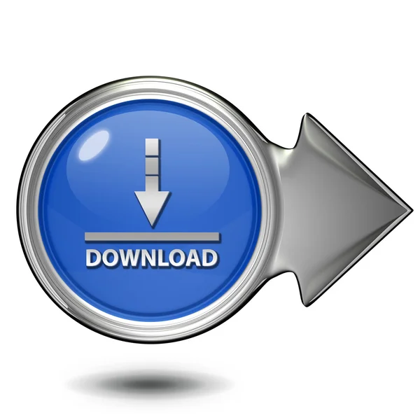 Ícone circular de download no fundo branco — Fotografia de Stock