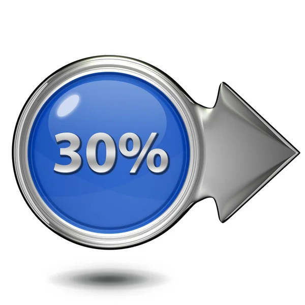 Ícone circular de 30% sobre fundo branco — Fotografia de Stock