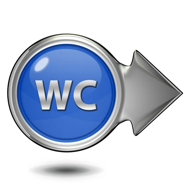 Wc 在白色背景上的圆形图标 — 图库照片