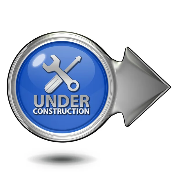 Under construction circular icon on white background — Stock Photo, Image