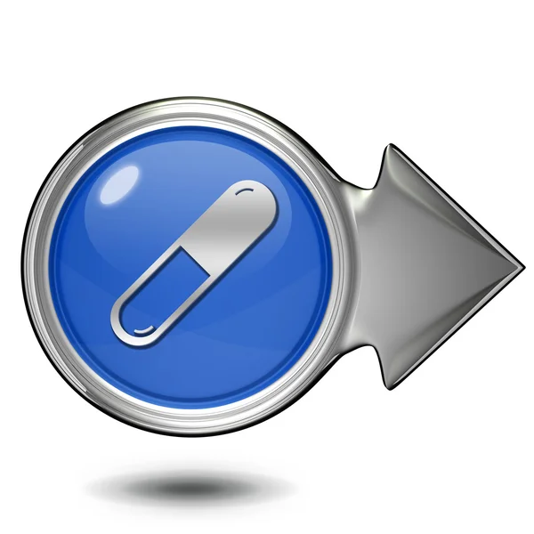 Pílula ícone circular no fundo branco — Fotografia de Stock