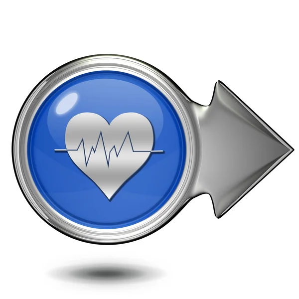 Herz kreisförmiges Symbol auf weißem Hintergrund — Stockfoto