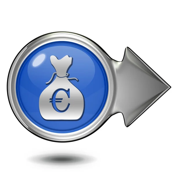 Euro money bag circular icon on white background — Stock Photo, Image